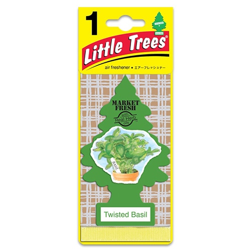 【メール便発送】リトルツリー エアフレッシュナー「ツイステッドバジル」 Little Trees  クルマ用 吊り下げタイプ アメリカ製  芳香剤 車用芳香剤 吊り下げタイプ アメリカ雑貨 アメリカン雑貨世界シェアNo.1エアフレッシュナー！