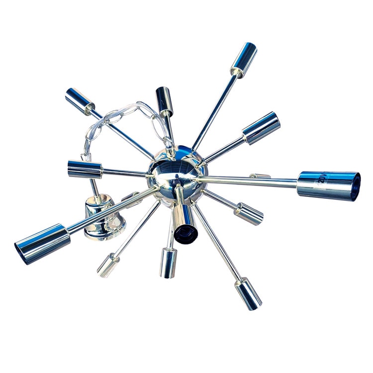 天井照明 SPUTNIK LAMP スプートニクランプ 16バルブ クローム  吊り下げ照明  50's ビンテージ風 ダイナー アメリカ雑貨 アメリカン雑貨アメリカンデザインのインテリア照明。