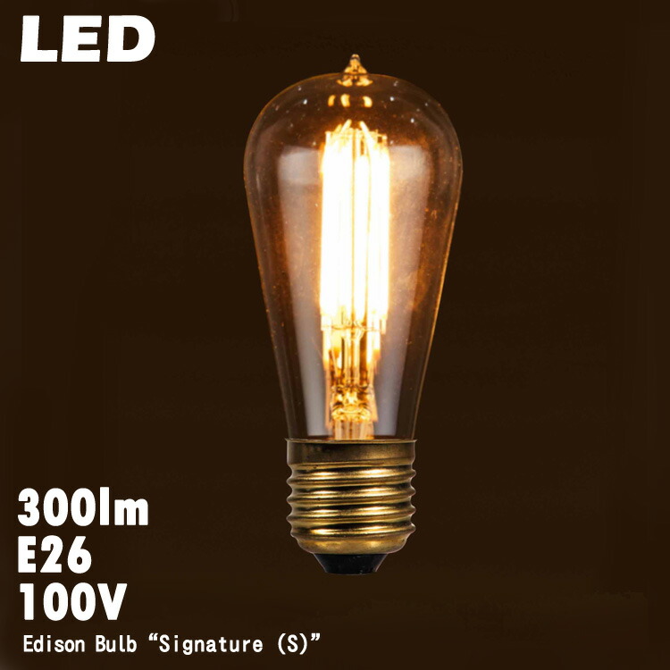 電球 レトロ おしゃれ LED エジソン バルブ シグネイチャー (S) E26