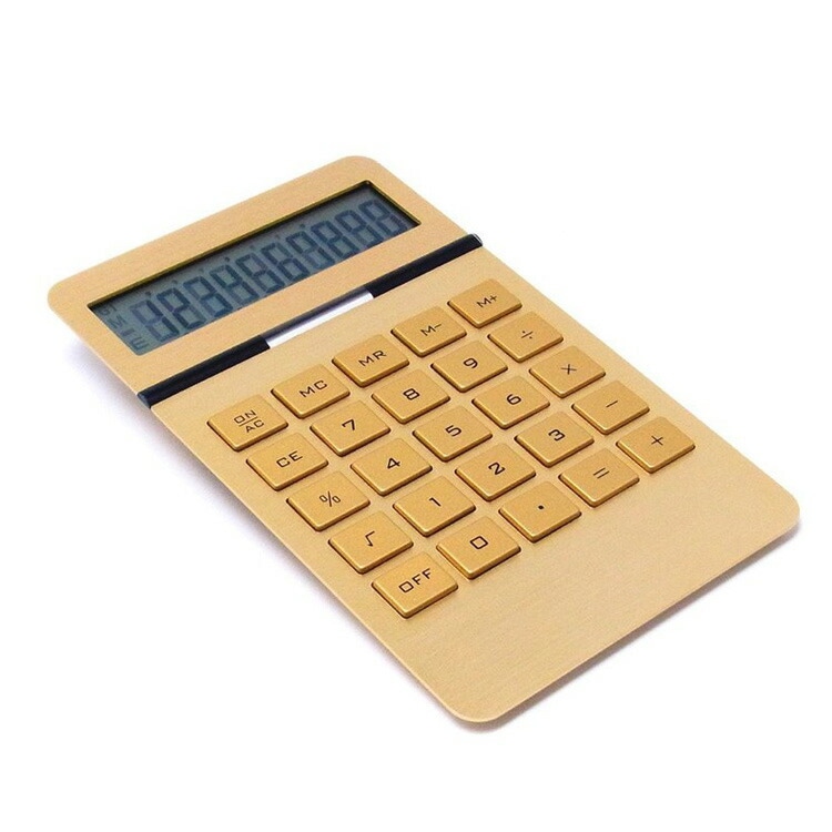 電卓 おしゃれ ゴールド 10桁表示 インゴットカリキュレーター 10 DIGITS INGOT CALCULATOR 金運アップ アメリカン雑貨