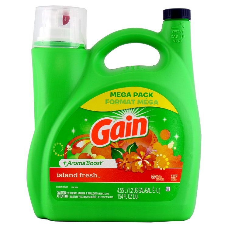 洗濯洗剤 正規輸入品 ゲイン アイランドフレッシュ 107回分 4550ml 154oz 大容量 液体 P&G Gain 洗濯用洗剤 輸入洗剤 アメリカ製 アメリカ雑貨爽やかなトロピカルの人気の香り♪