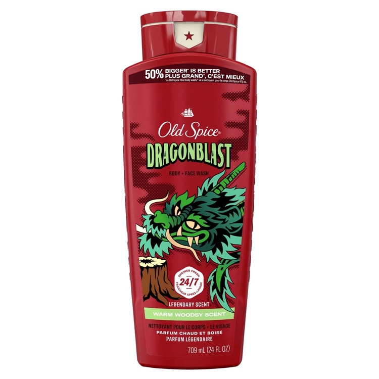 ボディソープ メンズ オールドスパイス ドラゴンブラスト 709ml 24oz ボディウォッシュ メンズ用 Old Spice Dragonblast P&G  体臭 爽やかな香り アメリカ製サンダルウッドとバニラの香り。 男らしいいい香り アメリカ製のメンズボディウォッシュ