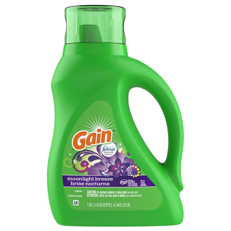 洗濯洗剤 正規輸入品 ゲイン ムーンライトブリーズ 1.36L 1360ml 46oz 32回分 Gain  液体  P&G アメリカ製 アメリカン雑貨P&G人気のランドリー洗剤
