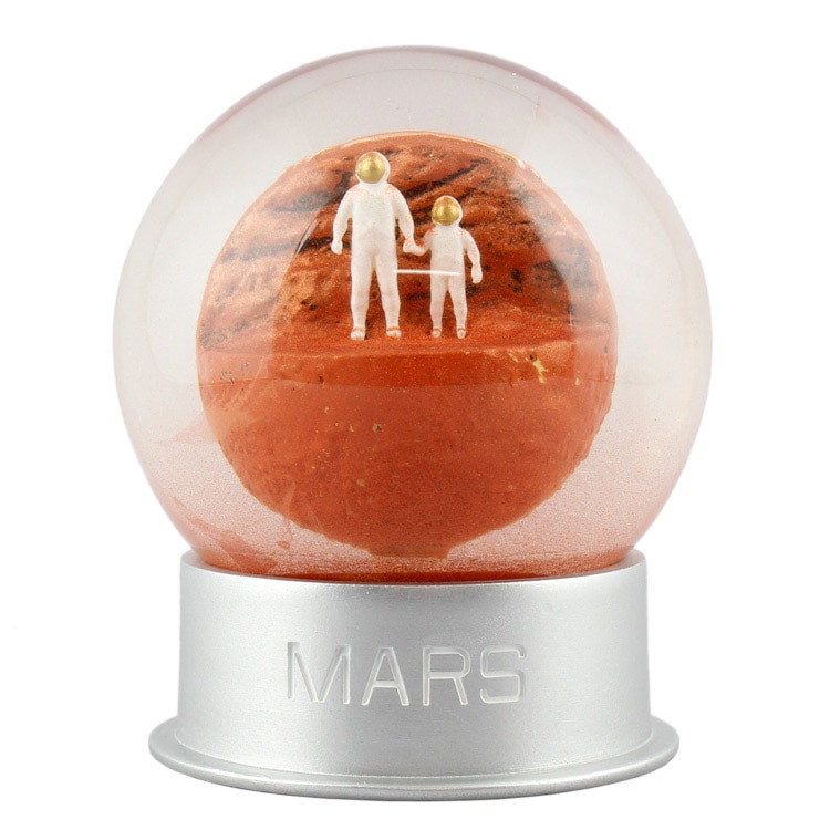 オブジェ MARS DUST GLOBE マーズ ダストグローブ 火星のスノーグローブ ドーム直径10cm ガラス、ポリレジン スノードーム オブジェ 置物 おしゃれ