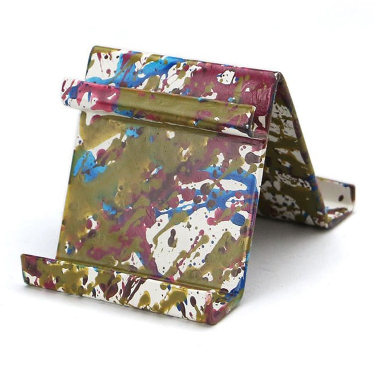 スポティッド トライアングル スタンド スプラッシュ 高さ6×幅6×奥行9.5cm スチール製 スタンド めがね カード スマホ HERE