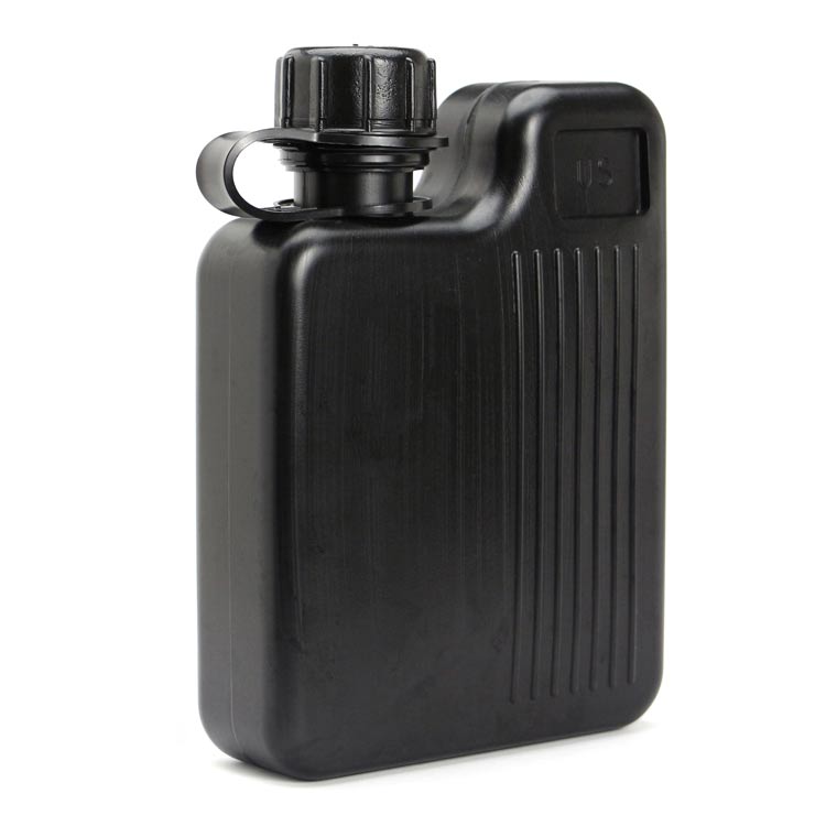 水筒 HAYES ヘイズ バックパッカー カンティーン ブラック 1L  W15×D5×H21cm 高密度ポリエチレン ボトル ミリタリー US ARMY アメリカ製