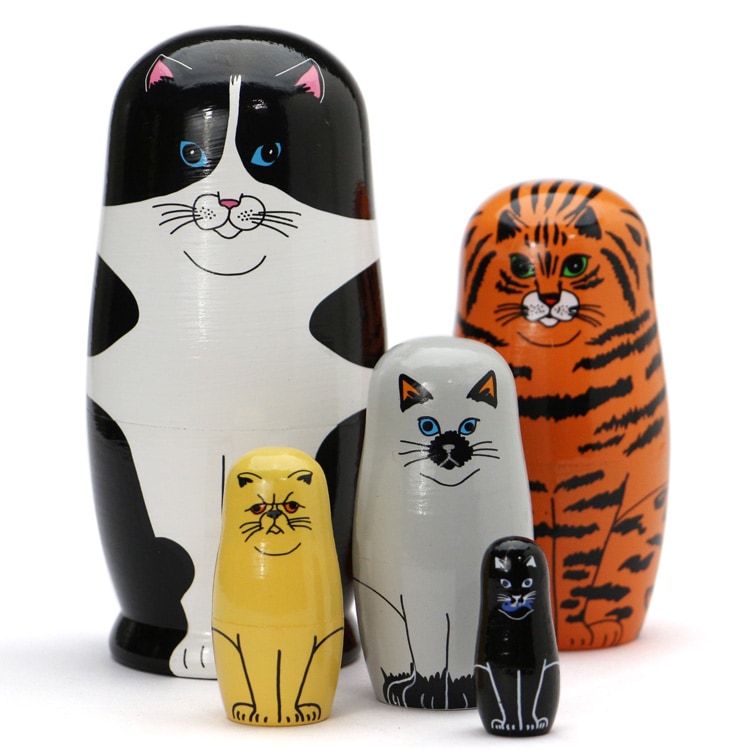 FELINE 5 フィーラインファイブ 猫のマトリョーシカ By Midori Komatsu