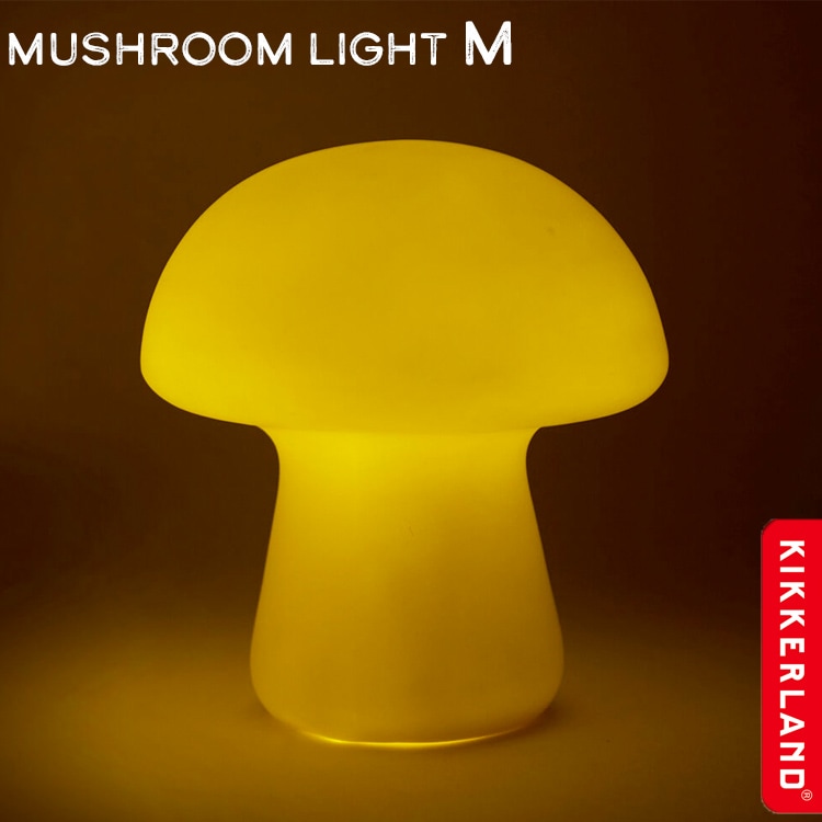 照明 マッシュルーム ライト M 直径8.5×高さ9.5cm 磁器 電池式 ライト キノコ きのこ おしゃれ インテリア アメリカン雑貨 アメリカ雑貨  KIKKERLAND キッカーランド