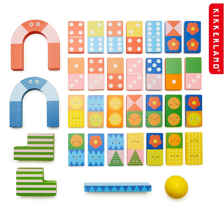 積み木 KIKKERLAND Topple Twist Dominoes トップル ツイスト ドミノ 木製 袋付き ブロック 木のおもちゃ 子供 おしゃれ キッカーランド