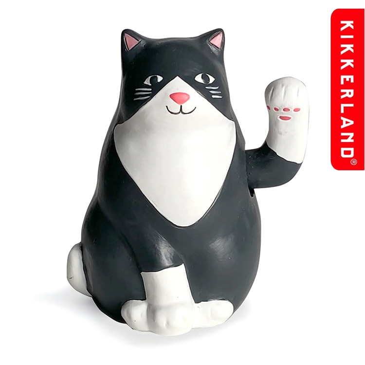 猫の置物 キッカーランド ソーラー キャット 高さ8×幅6.5cm レジン製 ソーラーパネル 置物  ネコ フィギュア オブジェ インテリア おしゃれ  電池不要