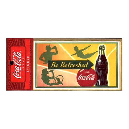CocaCola コカ・コーラ 特大ステッカー　額装済 dd096 ステッカー☆COKE☆ （CC-BA59：コカ・コーラ CLASSIC 缶