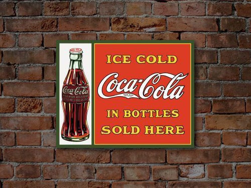 メタルサイン コカコーラ Sold Here in Bottles #1047 看板 インテリア 直輸入 アメリカ製 アメリカ雑貨 アメリカン雑貨