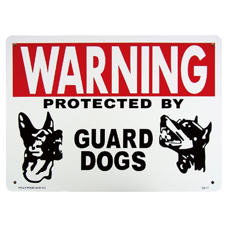 看板 プラスチック メッセージサインボード WARNING GUARD DOGS（猛犬に注意）CA-17 店舗 アメリカン雑貨