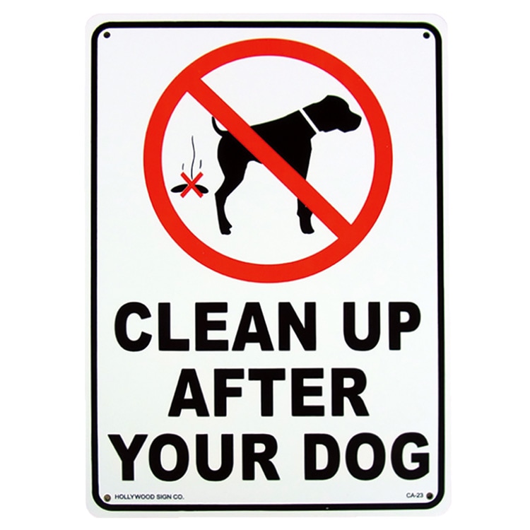 看板 プラスチック メッセージサインボード CLEAN UP YOUR DOG（犬の糞の後始末をきれいに）CA-23 店舗 アメリカン雑貨