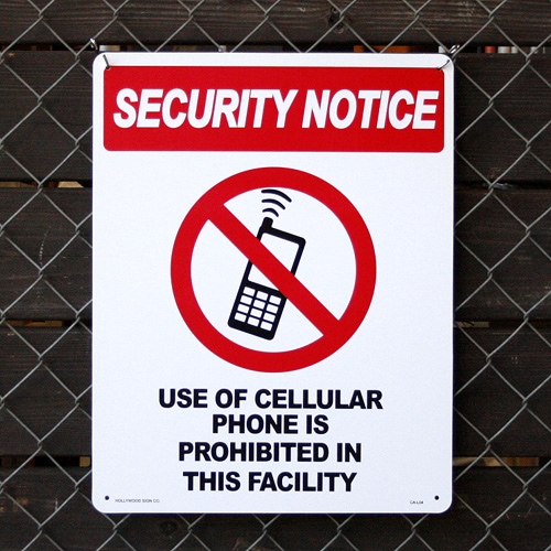 プラスチックメッセージサインボード Ｌサイズ SECURITY NOTICE （携帯使用禁止 ） CA-L04 アメリカ雑貨 アメリカン雑貨