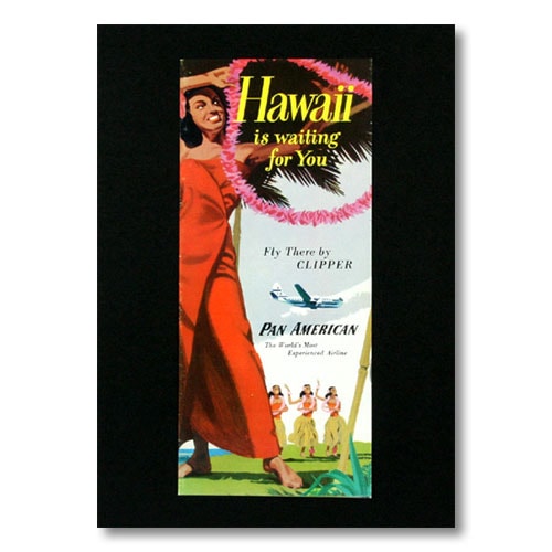 ハワイアンポスター フラガールシリーズ ＜Hawaii is Wating for You パンアメリカン航空＞ F-23 アメリカ雑貨 アメリカン雑貨