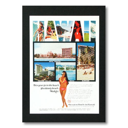 ハワイアンポスター ホテルシリーズ ＜SHERATON HOTELS This Year Go To The Beach＞ G-13 アメリカ雑貨 アメリカン雑貨