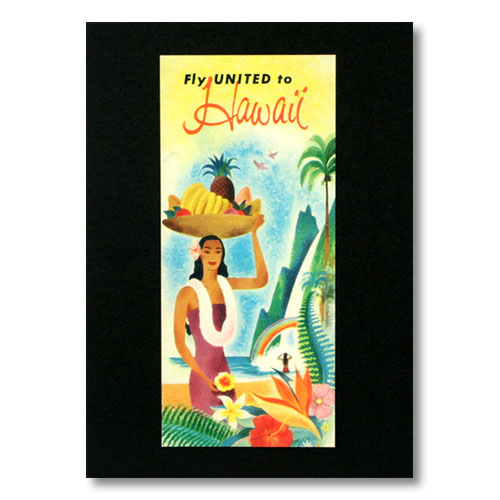 ハワイアンポスター ハワイアンシリーズ ＜Fly UNITED To HAWAII＞ H-27 アメリカ雑貨 アメリカン雑貨