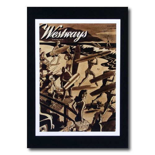 ハワイアンポスター サーフィンシリーズ N-46 「Westways」 サイズ：29.5×21.5cm アメリカ雑貨 アメリカン雑貨