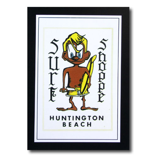 ハワイアンポスター サーフィンシリーズ N-66 「Surf Shop Huntington Beach」 サイズ：32×21.5cm アメリカ雑貨 アメリカン雑貨
