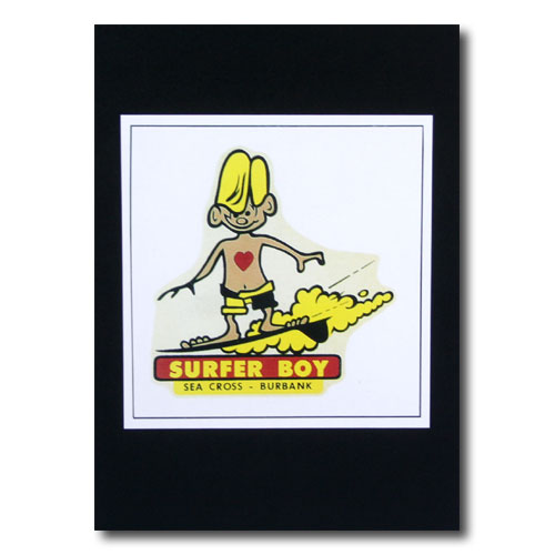 ハワイアンポスター サーフィンシリーズ N-72 「Surfer Boy」 サイズ：22×21.5cm アメリカ雑貨 アメリカン雑貨