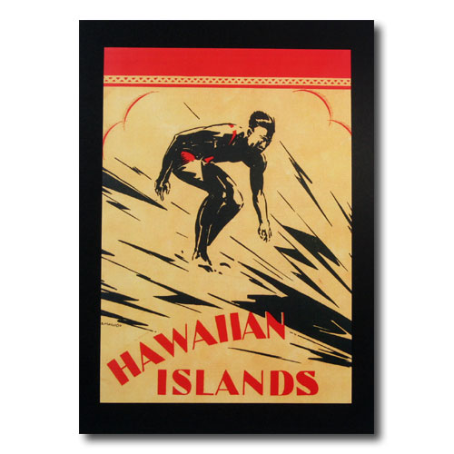 ハワイアンポスター サーフィンシリーズ N-101 「Hawaii Island」 サイズ：30.5×21.5cm アメリカ雑貨 アメリカン雑貨