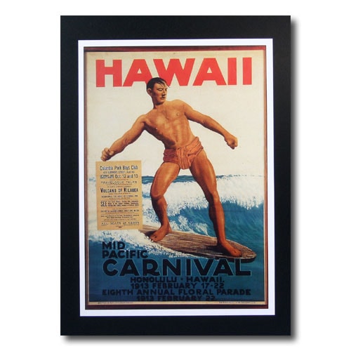 ハワイアンポスター サーフィンシリーズ N-103 「HAWAII - CARNIVAL」 サイズ：31×21.5cm アメリカ雑貨 アメリカン雑貨
