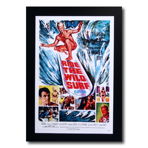 1980年　(希少)サーフィンムービー　ポスター　ビンテージ　４枚セット サーフムービーポスター L-120 「RIDE THE WILD SURF」 サイズ：31