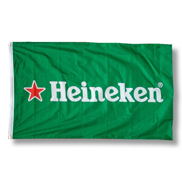 【メール便発送】アメリカンフラッグ Heineken （ハイネケン ） ビール バーグッズ 旗 インテリア アメリカ雑貨 アメリカン雑貨大きな旗でアメリカンガレージ＆ＢＡＲ風インテリアに！！