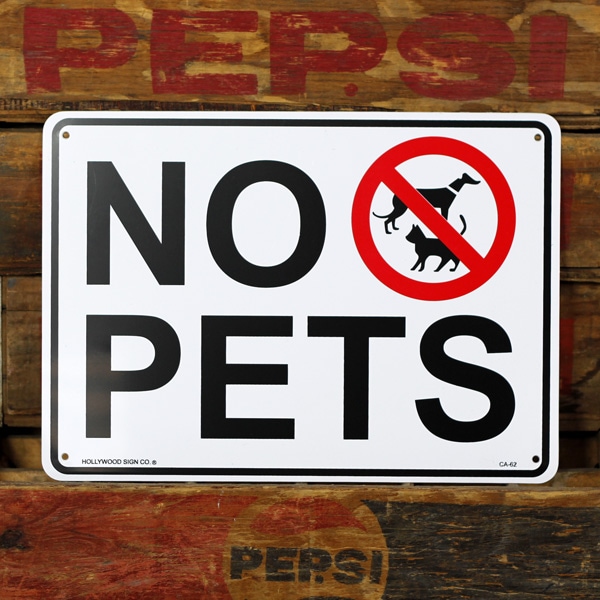 プラスチックメッセージサイン「ペット禁止」 CA-62 インテリア エクステリア 注意看板 アメリカ雑貨 アメリカン雑貨