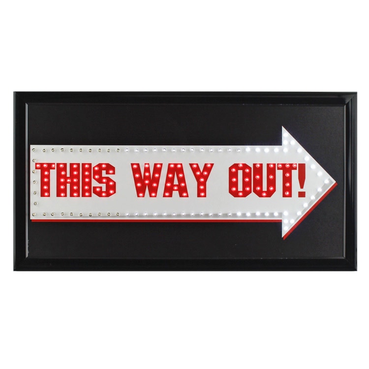 LEDサイン 「This Way Out 出口はこちら 」 #81568 幅48×高さ25×奥行2cm 中間スイッチ付き 看板 店舗 インテリア アメリカン雑貨