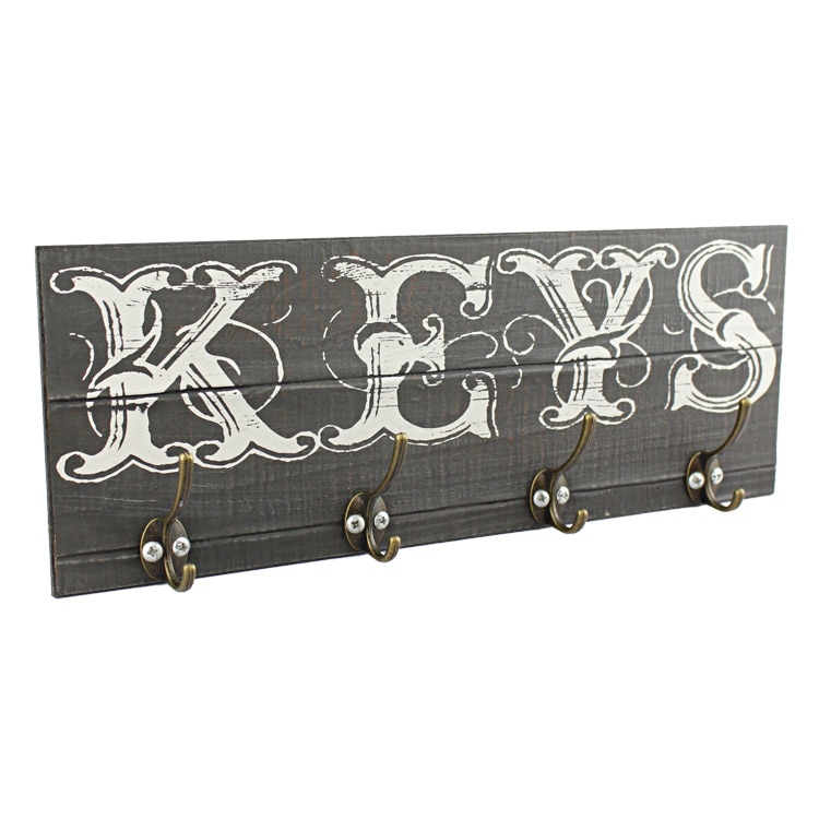 ウッド キーフック KEYS #145126 高さ15.3×幅40.5×奥行き5.5cm 木 真鍮 壁掛け ダブルフック 屋内仕様