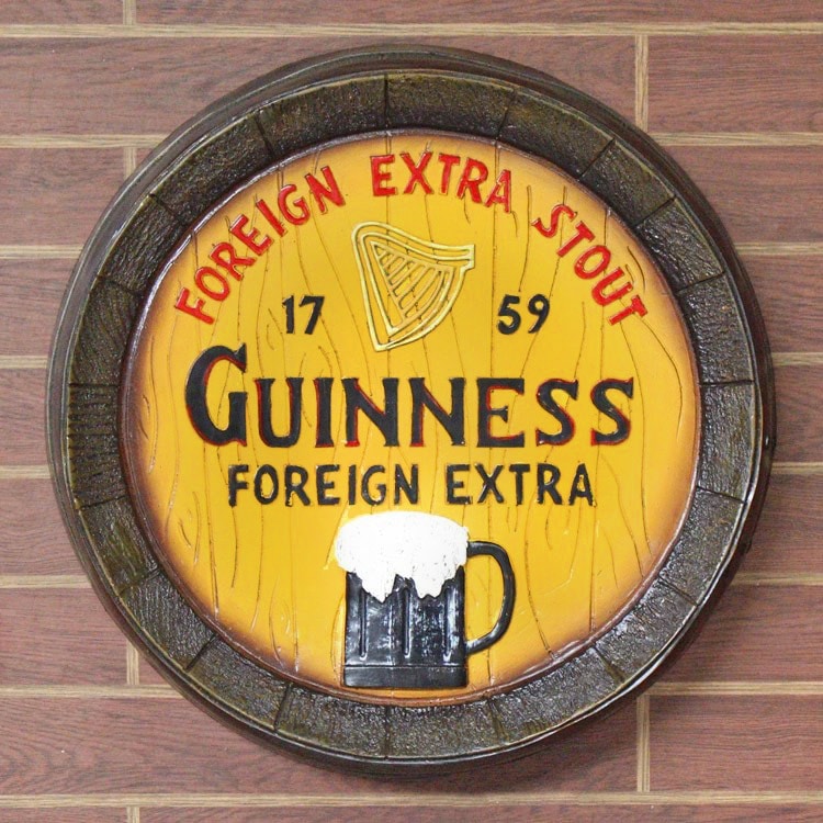 　クラシックバレルオブジェ ギネス GUINNESS 壁掛け 樽型 インテリア 看板 アメリカ雑貨 アメリカン雑貨 ヴィンテージ風