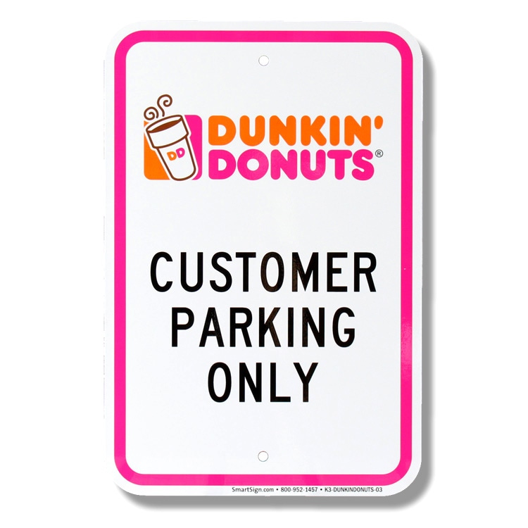 　パーキングサイン DUNKIN' DONUTS ダンキンドーナッツ 44.5×30.5cm アメリカ製道路標識 デッドストック 標識 アメリカ雑貨