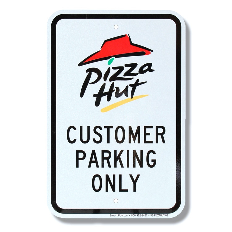 　パーキングサイン Pizza Hut ピザハット 44.5×30.5cm アメリカ製道路標識 デッドストック 標識 アメリカ雑貨