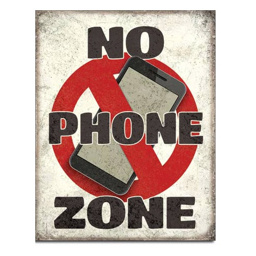 メタルサイン 「No Phone Zone」# 2278 電話禁止ゾーン 縦40.5×横31.7cm ブリキ看板 アメリカ製 店舗装飾 壁面ディスプレー アメリカ雑貨