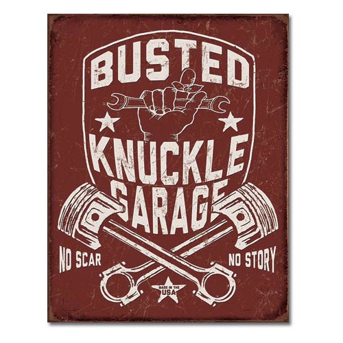 メタルサイン 「Busted Knuckle Shield」# 2247 バステッドナックル 縦40.5×横31.7cm ブリキ看板 アメリカ製 店舗装飾 壁面ディスプレー アメリカ雑貨