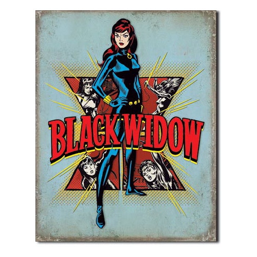 メタルサイン 「Black Widow Retro」# 2242 縦40.5×横31.7cm ブリキ看板 アメリカ製 店舗装飾 壁面ディスプレー アメリカ雑貨