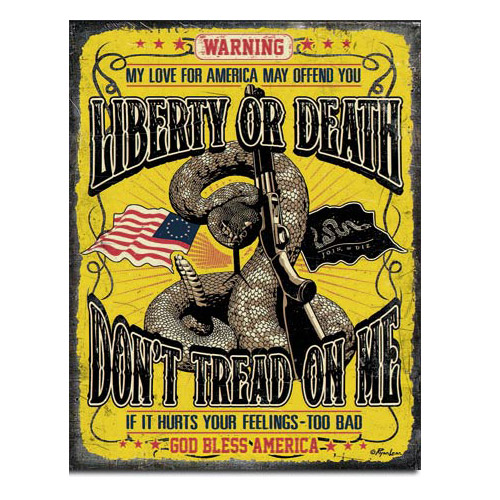 メタルサイン 「Don't Tread On Me - Warning」# 2234 縦40.5×横31.7cm ブリキ看板 アメリカ製 店舗装飾 壁面ディスプレー アメリカ雑貨