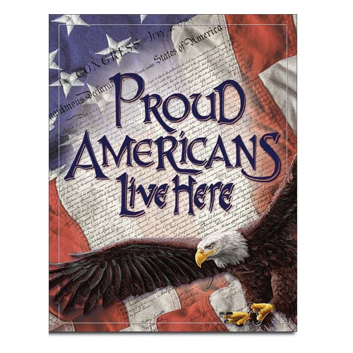 メタルサイン 「Proud Americans」# 2219 40.5×横31.7cm 縦40.5×横31.7cm ブリキ看板 アメリカ製 店舗装飾 壁面ディスプレー アメリカ雑貨