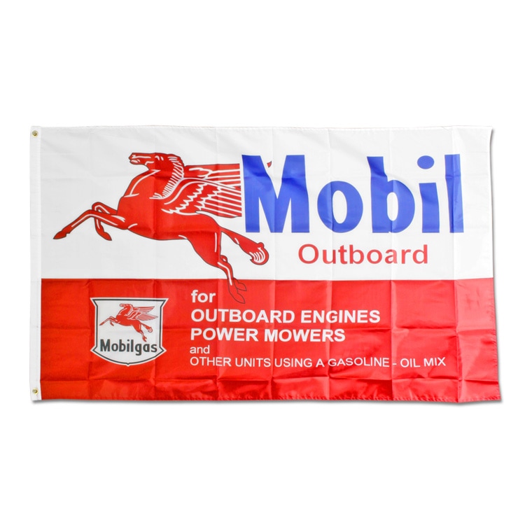 【メール便発送】 フラッグ 「Mobil モービル」 150×90cm 旗 タペストリー バナー アメリカ アメリカン雑貨