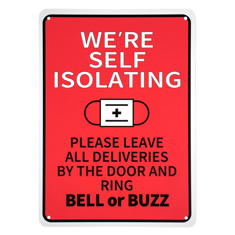 看板 プラスチック メッセージサインボード WE'RE SELF ASOLATING （自宅待機中） アメリカン雑貨