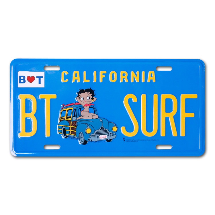 【メール便発送】CMプレート ベティちゃん サーフ BT-SURF CALIFOLNIA 看板 コマーシャルプレート BETTY BOOP アメリカン雑貨コマーシャルプレート