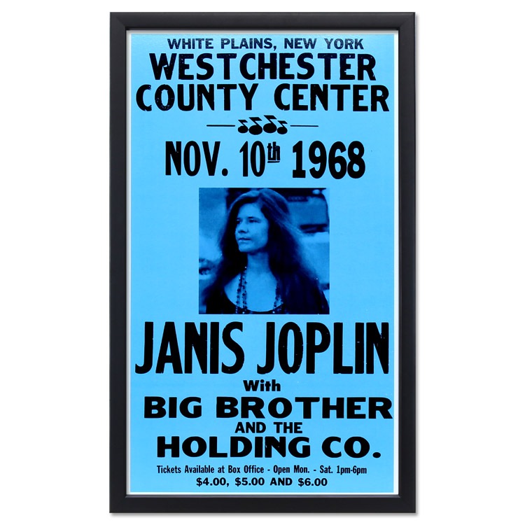 額入りバンドポスター ジャニス・ジョプリン NOV 10th 1968 サイズ：36.1×59cm ショープリント 輸入ポスター インテリア アメリカン雑貨