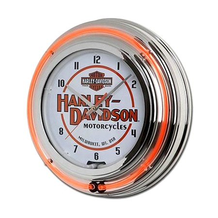 HARLEY-DAVIDSON ハーレーダビッドソン モーターサイクルズ ダブルネオンクロック HDL-16623 壁掛け時計 ネオン管 インテリア ヴィンテージ アメリカ雑貨 アメリカン雑貨