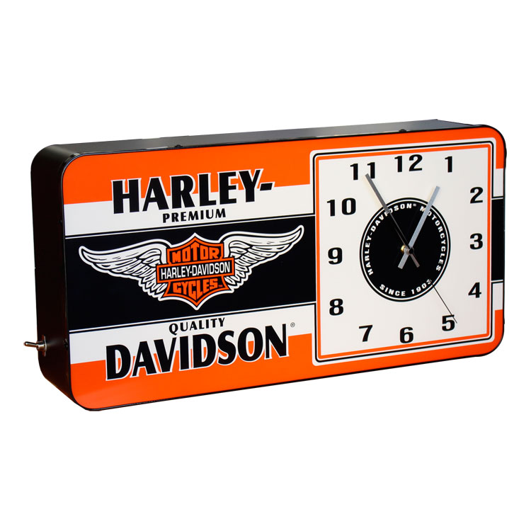 置き時計 ハーレーダビッドソン ウィングド B&S LED アドクロック HDL-16641 HARLEY-DAVIDSON ライト付き ギフト プレゼント アメリカ雑貨　