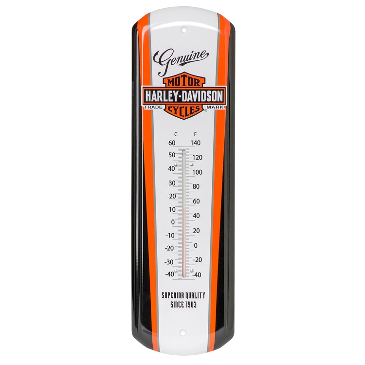 温度計 ハーレーダビッドソン ノスタルジック B&S ティン サーモメーター HDL-10089 HARLEY-DAVIDSON 壁掛け 壁面 華氏 摂氏 アメリカ雑貨　