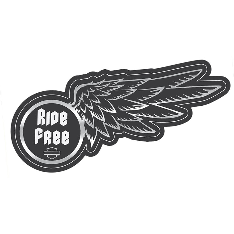 【メール便発送】ステッカー Harley-Davidson ハーレーダビッドソン ダイカットデカール RIDE FREE CG30516 高さ5.5×幅15.2cm シール CARデカール アメリカ製