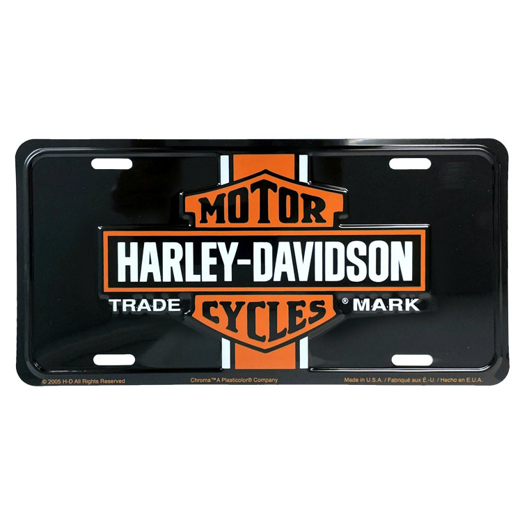 【メール便発送】看板 ハーレーダビッドソン ライセンスプレート H-D LOGO w/STRIPE CG1941 Harley-Davidson CMプレート アメリカ製