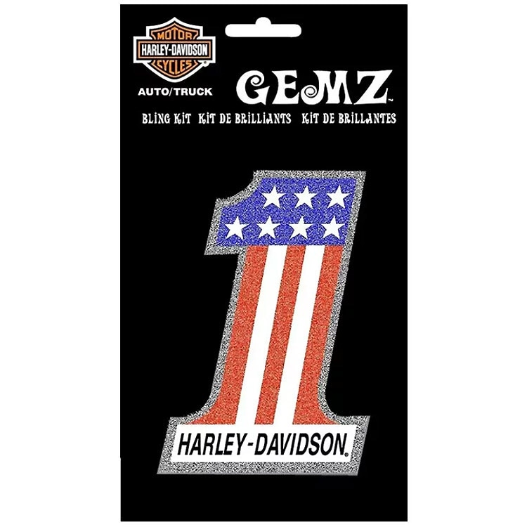 【メール便発送】ステッカー ハーレーダビッドソン GEMZ デカール CG43001 Harley-Davidson グリッター シール デカール カスタマイズ アメリカン雑貨スタッズ付きダイカットデカール。